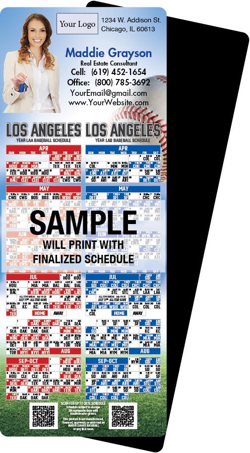 Real Estate Baseball Schedules, Magnetic Sports Calendars for Realtors